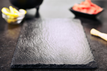 Natural black restaurant slate texture background