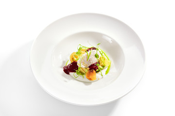 Avocado salad with truffle and crab