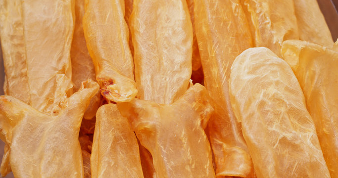 Dried fish maw close up