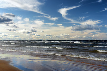 Evening on the Baltic Beach in September
