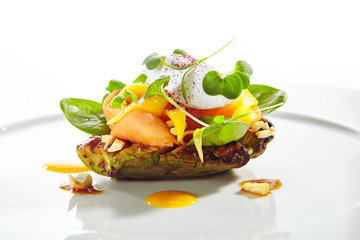 Avocado with Mozzarella Cream and Dried Tomato Jam