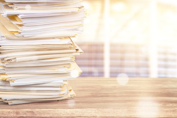 File folders with documents isolated on  background