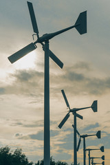 wind turbine on background of blue sky