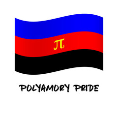 Polyamory pride flag background. Equality flag. Symbol of non-monogamy loving relationships. LGBT movement. LGBTQ community. Vector illustration.