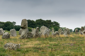 the standing stone alignments of Carnac in Brittany