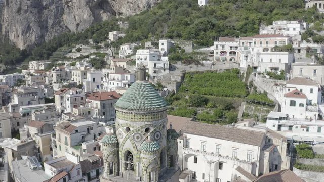 Aerial Amalfi Duomo Campanile 4k 10bit 