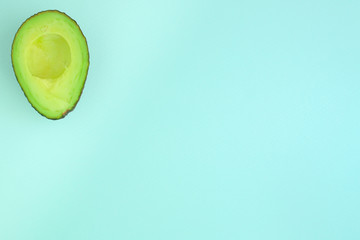 avocado (green and ripe fruit, vitamins) top menu concept. food background. copy space