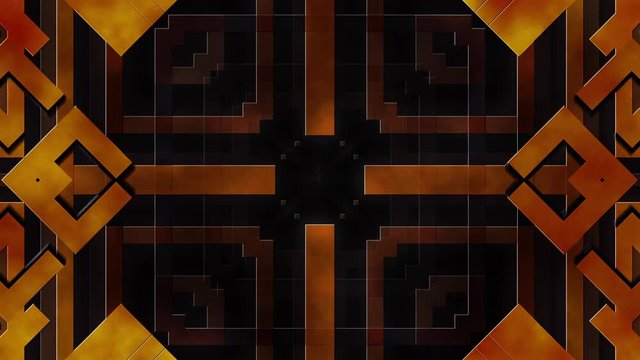 Crossing Frames In Art Deco Style Golden Video Loop