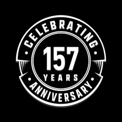Celebrating 157th years anniversary logo design. One hundred and fifty-seven years logotype. Vector and illustration.