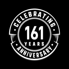 Celebrating 161st years anniversary logo design. One hundred and sixty-one years logotype. Vector and illustration.