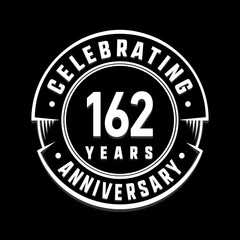Celebrating 162nd years anniversary logo design. One hundred and sixty-two years logotype. Vector and illustration.