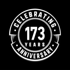 Celebrating 173rd years anniversary logo design. One hundred and seventy-three years logotype. Vector and illustration.