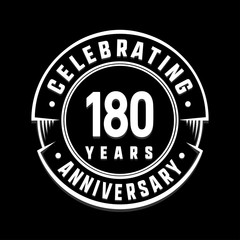 Celebrating 180th years anniversary logo design. One hundred and eighty years logotype. Vector and illustration.