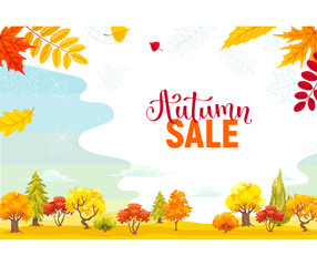 Naklejka premium autumn sale poster vector illustration