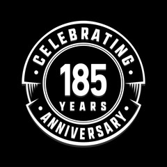 Celebrating 185th years anniversary logo design. One hundred and eighty-five years logotype. Vector and illustration.