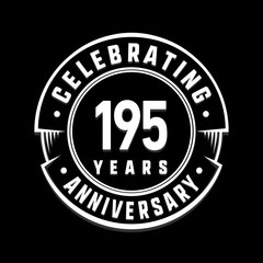 Celebrating 195th years anniversary logo design. One hundred and ninety-five years logotype. Vector and illustration.