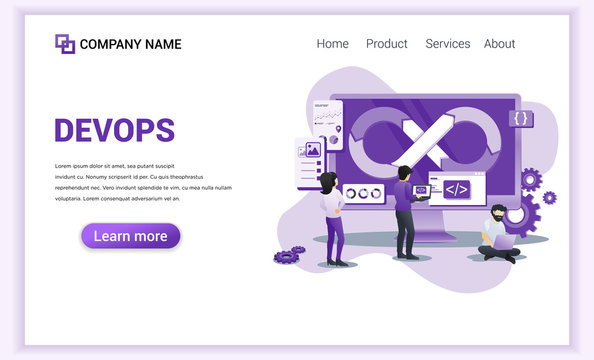 Modern Flat design concept of Programmers at work concept, software development with characters. Can use for web banner, business analysis, landing page, website template. Flat vector illustration
