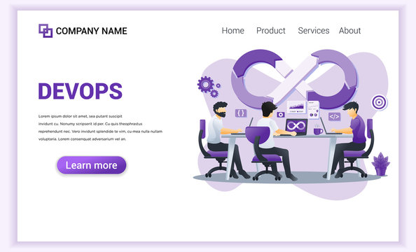 Modern Flat design concept of Programmers at work concept, software development with characters. Can use for web banner, business analysis, landing page, website template. Flat vector illustration