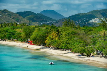 Le Francois, Martinique / 04.08.2014. Martinique, FWI - panoramic view of the Salines Beach,...