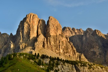 Sass dla Luesa 2603 m. A dolomite tower a short distance from Passo Gardena and belonging to the Sella Group.