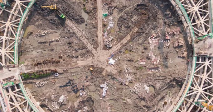 Time Lapse of Construction Site Machines