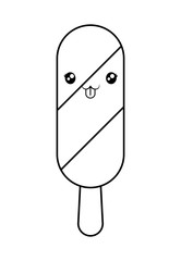 cute ice cream in stick kawaii character