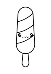 cute ice cream in stick kawaii character