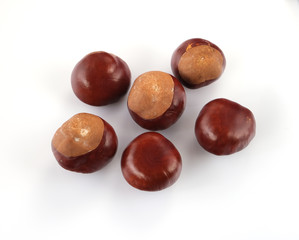 chestnuts on a white background