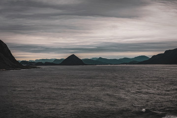 Sunset Mountains At Sea