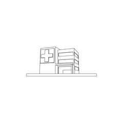 Isolated Hospital line art images