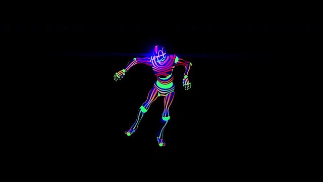 Colorful Robot Dancing Monkey Jump Looping Video