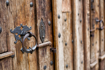 Details of old vintage wooden door.