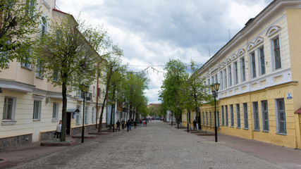 Naklejka premium Vitebsk. The Central pedestrian street of the city - Suvorov street