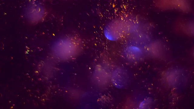 Blue magical blinking bokeh particles like bubbles. Glitter moving pink space dust. Seamless loop abstract background.