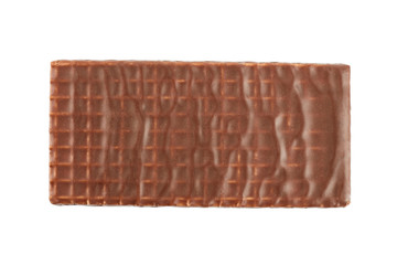 Chocolate wafer on white background. Milk chocolate. Dessert.