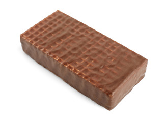 Chocolate wafer on white background. Milk chocolate. Dessert.
