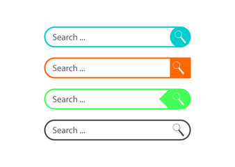 Set search bars, element design template, vector illustration