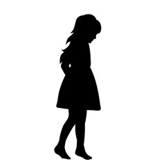 Obraz na płótnie Canvas vector, isolated, little girl silhouette