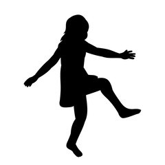 Fototapeta na wymiar vector, isolated, little girl silhouette