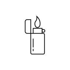 Gas lighter outline icon. Linear style sign for mobile concept and web design. Lighter simple line vector icon. Symbol, logo illustration. Pixel perfect vector