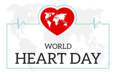 Creative illustration concept of world heart day, banner or poster