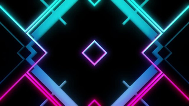 Abstract Retro Styled VJ Visual Of Moving Brightly Colored Lines