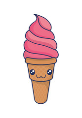 cute ice cream colorful kawaii character