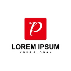 letter P logo vector, alphabet logo template