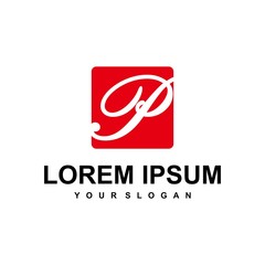 letter P logo vector, alphabet logo template