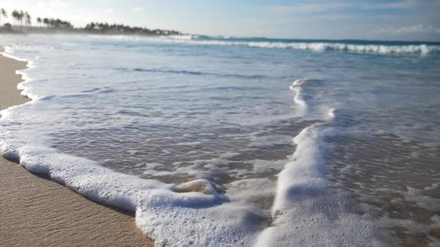 Waves in atlantic ocean on macao beach
