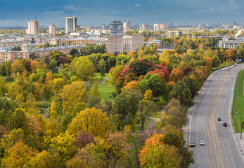 Obraz premium View of Saint-Petersburg and Neva river in the fall season, daytime.