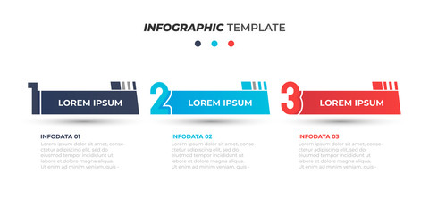 Business infographic design template for brochure, process diagram, presentations. Creative element with 3 options, number. Vector illustration.