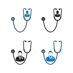 Doctor Icon Set. Flat style vector EPS.
