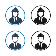 Engineer, Worker Icon Set. Flat style vector EPS.
